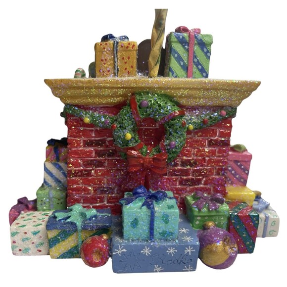 Christopher Radko Christmas Ornament Holder Display Hanger Stand Cat Fireplace - Picture 6 of 12
